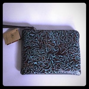 Patricia Nash wallet pouch case makeup bag turq